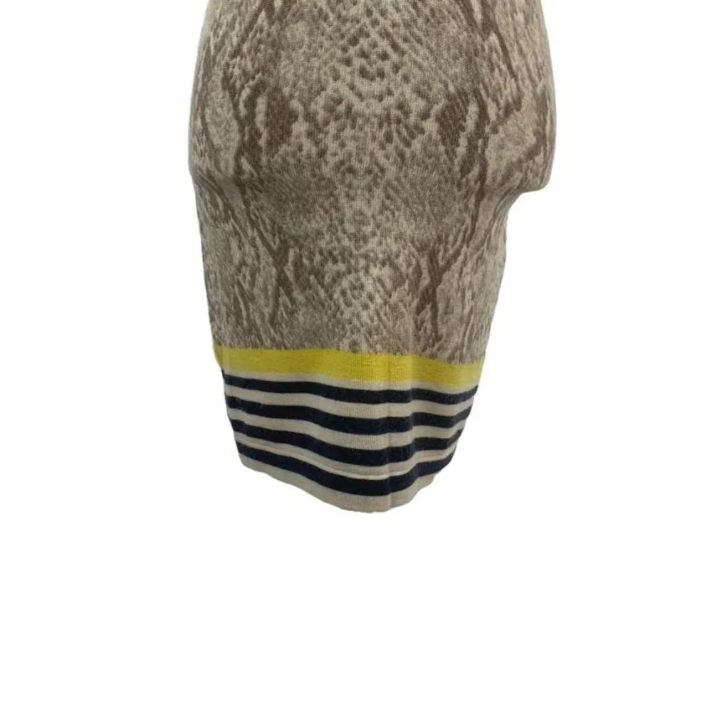 LOFT‎ Bodycon Sweater Dress Merino Wool Snake Print